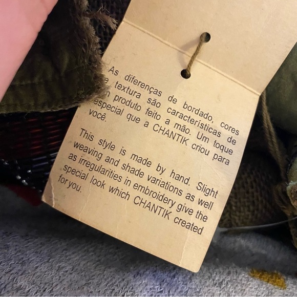 Vtg Y2K Chantik Jacket Embellished Handmade Button Front Boho Burlap Jute - Picture 6 of 6